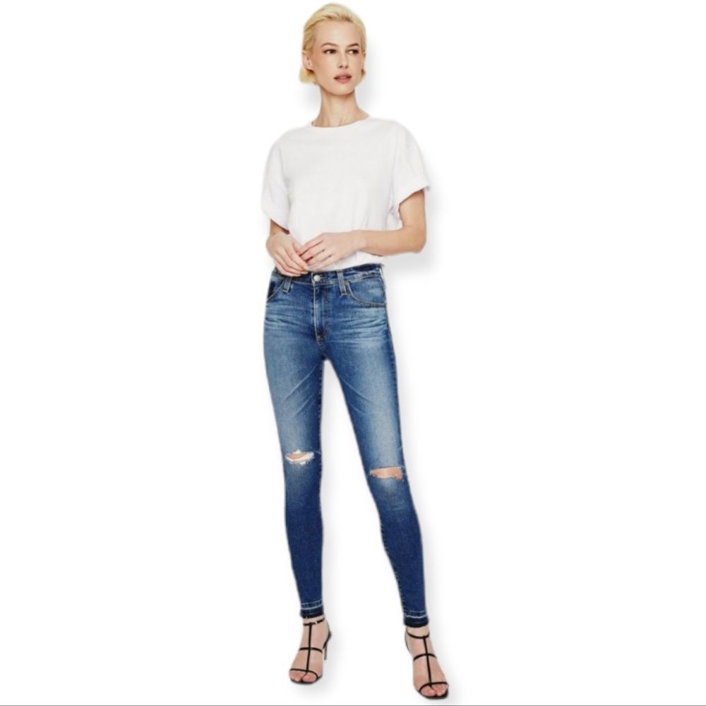 AG Adriano Goldschmied Farrah High-Rise Skinny Ankle Jeans Size 24 Inch Waist